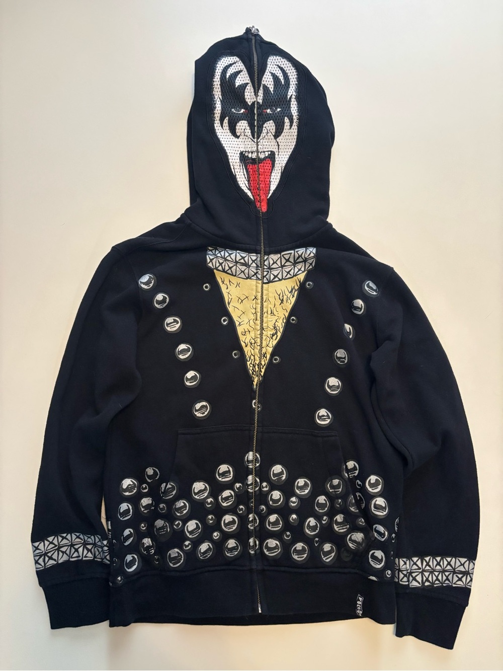 Vintage kiss x Volcom Y2K women’s med gene Simmons all over print band hoodie